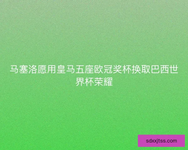 马塞洛愿用皇马五座欧冠奖杯换取巴西世界杯荣耀